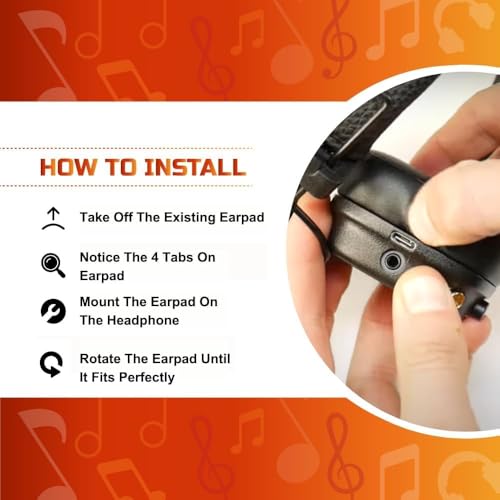 Image of Crysendo Headphone Cushion for Marshall Major III Headphone | Soft Ear Cushion Cover Replacement Earpads | Protein Leather & Memory Foam Cushion (Black)