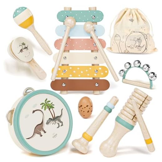 Lehoo Castle Juguetes Niños Instrumentos Musicales Juguetes Madera para Bebes Xilófono Tambor Juguetes Montessori Educación Regalos Niños Niña 1 2 3 Años