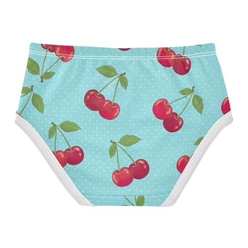 Cherries Leaves Blue White Polka Toddlers Underwear Floral 2t Cotton Panties for Girl Florals Briefs Kids Undies2