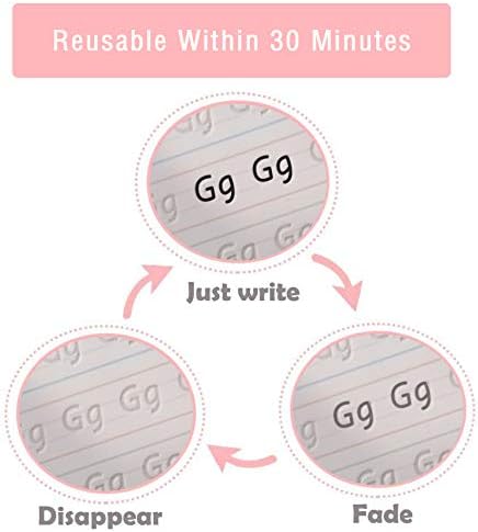 Miniatura 4 de Cuaderno mágico reutilizable para niños, cuaderno de práctica para caligrafía de 3 a 5 años, letras simples a mano, cuaderno de práctica de