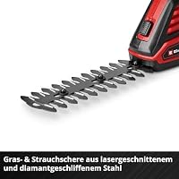 Einhell Akku-Gras-/Strauchschere GE-CG 18/100 Li - 3 in 1-Solo Power X-Change (18 V, inkl. Grasscherenmesser 100 mm, Strauchscherenmesser 200 mm, Harkenaufsatz, ohne Akku) – Ansicht 8