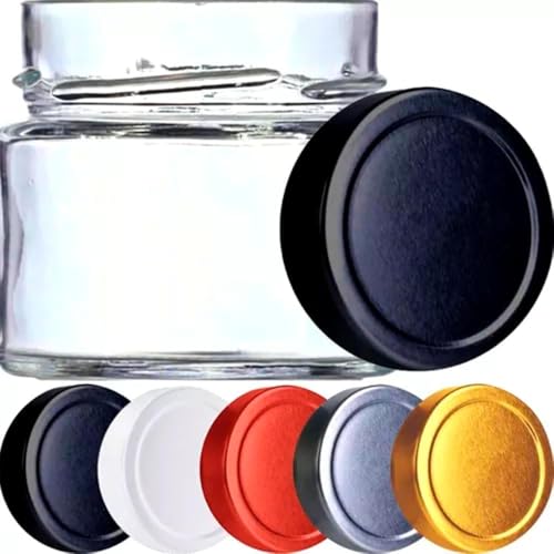 Kit com 8 Potes de Vidro La Pianezza 210ml com Tampa – Ideal para Velas Artesanais, Geleias e Conservas (Tampa Preta)