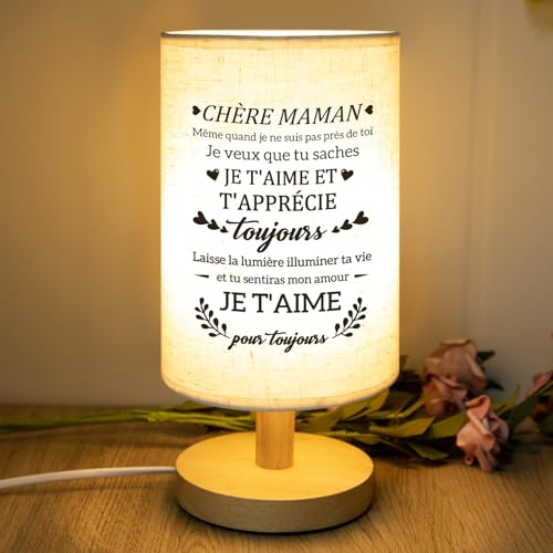 PRSTENLY Cadeau Maman Noël, Cadeaux Anniversaire Maman Lampe de Table Cadeaux de Noël pour Maman de Fille Fils, Cadeau Fête des Mères