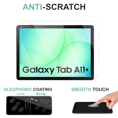 Image of Wisely Premium Screen Protector Compatible for SAMSUNG GALAXY TAB A11+ |11 inch| Anti-Scratch Tablet Glass Guard A11 Plus - 9H Ultimate Protection -Bubble-Free Easy installation kit - HD Clear
