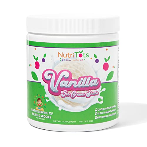 Nutritots Protein Powder For Kids | Vegan Plant-Based Nutritional Shakes With An Entire Serving Of Fruits And Vegetables, Dairy And Gluten Free, Non Gmo (Vanilla Ice Cream Shake Flavor) 15 Servings #TOP1