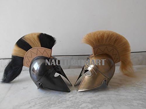 Nauticalmart Corinthian Helmet Brass& Black Finish Antique Medieval Knight Helmet