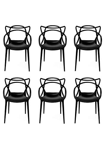 Cadeira Allegra Preta kit com 6