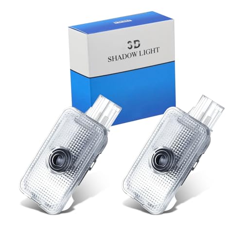 2Pcs LED Door Welcome Lights for Sub-aru,Non-Fading Logo Puddle Lamps with La-ser Projection Fit Forester 2013-2019, Outback 2012-2020, Legacy, XV, Impreza, Tribeca (Blue Logo with Blue Text)