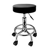 Crisnails Taburete Giratorio con Ruedas para Peluquería Altura Regulable Giratorio 360º Base TB15-Plus