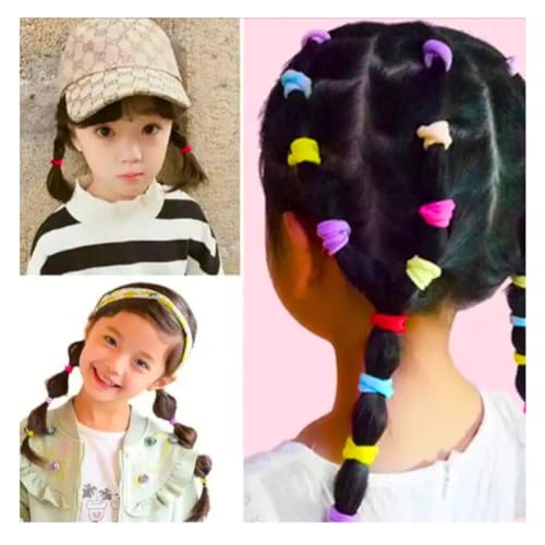 Kit Elástico Rabicó Xuxinha Cabelo Infantil Colorido com Estojo e Kit Elástico Borrachinha Silicone