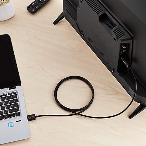 Image of Amazon Basics DisplayPort to HDMI Cable, Uni-Directional, 1080p, 1920x1200, 4K@60Hz, Works with DisplayPort Enabled Desktops and Laptops, Connect to HDMI Displays, 6 ft, Gold-Plated Plug, Black