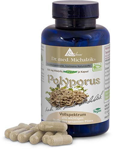 Spectre complet de polypore - tous les ingrédients du champignon entier, 120 capsules - sans additifs - de BIOTIKON® Cover