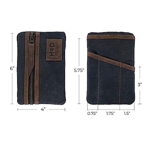 Hide & Drink, Multi-Tool Pocket Pouch Handmade From Waxed Canvas And Full Grain Leather (Charcoal Brown) #TOP5