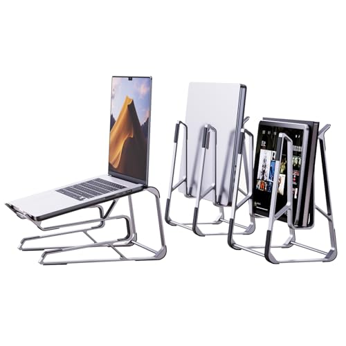 SuperMarons Aluminum Laptop Stand for Desk,Ergonomic Computer Riser,Detachable Portable Laptop Holder,Compatible for MacBook,Tablet and Laptops in 10