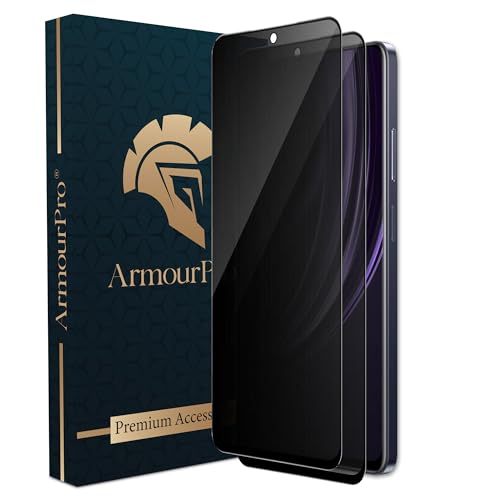 Image of ArmourPro Privacy Tempered Glass Screen Protector Compatible for Realme 13, 12X, 12, Realme 11X and 11 (6.8 Inch) with Edge to Edge Coverage and Easy Installation kit (Pack of 2)