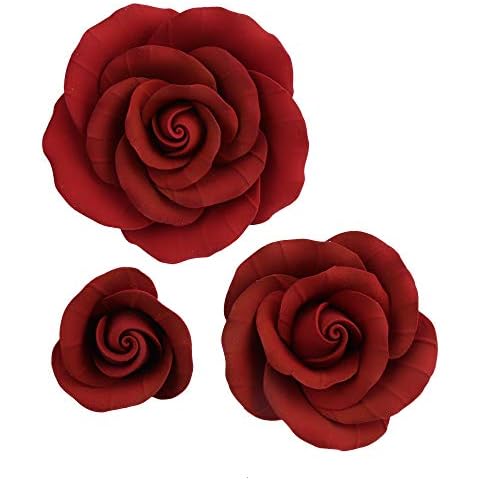 O'Creme Deep Red Rose Gumpaste Flowers Cover