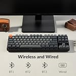 Keychron K8 Tenkeyless Wireless Mechanical Keyboard for Mac, White Backlight, Bluetooth, Multitasking, Type-C Wired Gaming Keyboard for Windows with Brown Tactile Switch