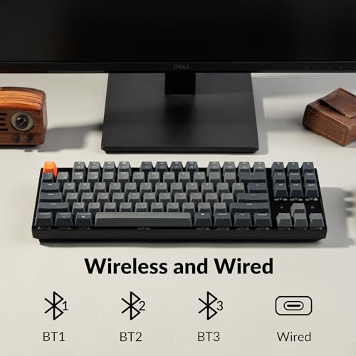 Keychron K8 Tenkeyless Wireless Mechanical Keyboard for Mac, White Backlight, Bluetooth, Multitasking, Type-C Wired Gaming Keyboard for Windows with Brown Switch by Keychron - Image 2