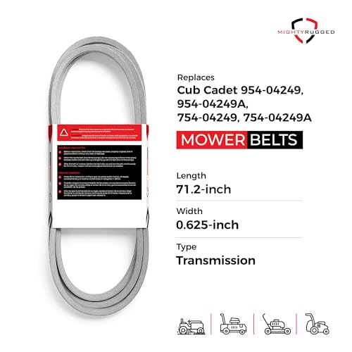 Image of MightyRugged 954-04249A Lower Drive Belt Replacement - Belt Length 71.2 inch - Heavy-Duty, Durable, Aramid Cord Drive Belt - Fits on Select Models of Troy Bilt, Craftsman, Huskee, Murray