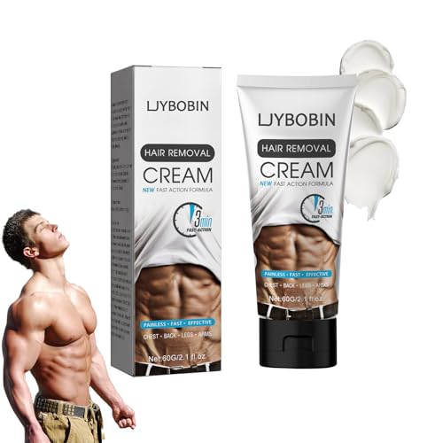 Painless Depilatory Cream for Men – Flawless Hair Removal for All Skin Types, Body, Arms, Legs, Chest