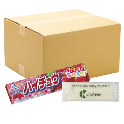 【まとめ買い 24個セット】森永製菓 森永ハイチュウ ストロベリー 12粒 + Kunutonnオリジナルロゴ入りeおまけ付