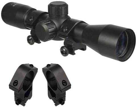 Compact 4x32 Aiming Scope with Dovetail Ring Mounts Fits Henry .22 US Survival Rifle