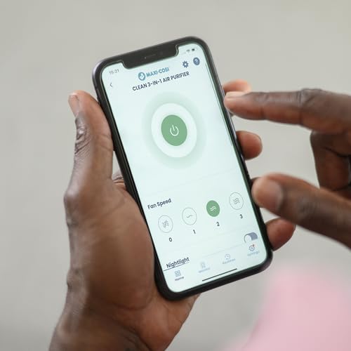 Maxi-Cosi Clean HEPA Purificador de ar 3 em 1 (H13), desde o nascimento, para alergias, Connected Home, compatível com Alexa e Google Assistant