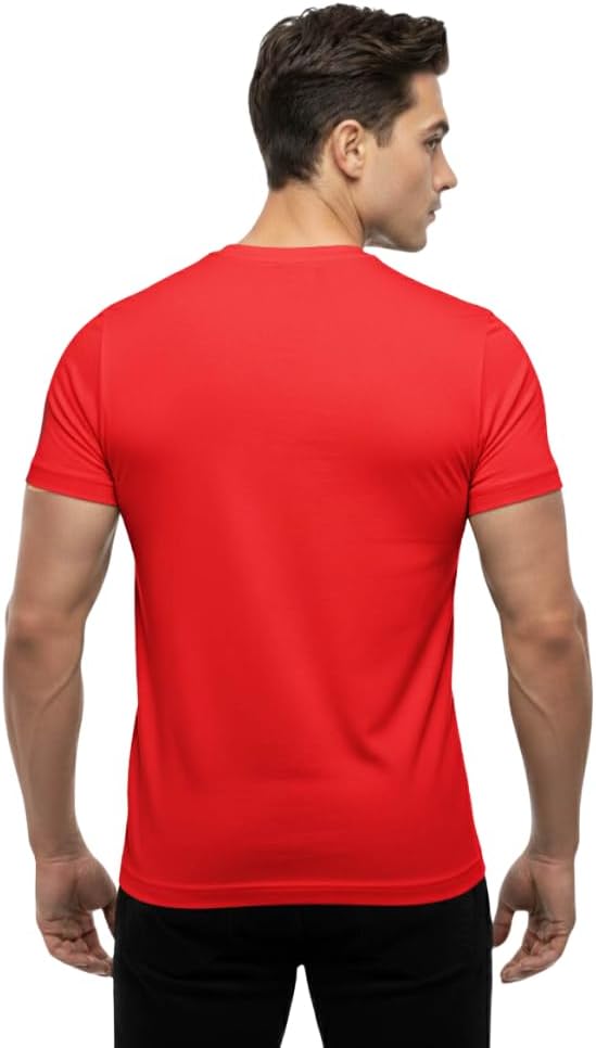 Men’s 100% Cotton T-Shirt, Crew Neck Soft Premium Regular Fit Tee, Plain Short Sleeve Comfort Fit Tees for Men (2XL) - Pack of 4 - Image 2