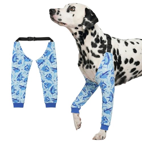 Image of LovinPet Dog Elbow Protector Anti-Licking Elbow Sleeve, Adjustable, Comfortable & Durable Front Leg Guard for Medium to Large Dogs, Prevents Licking and Chewing,Dog Sleeve,Dog Leg Sleeve,Blue