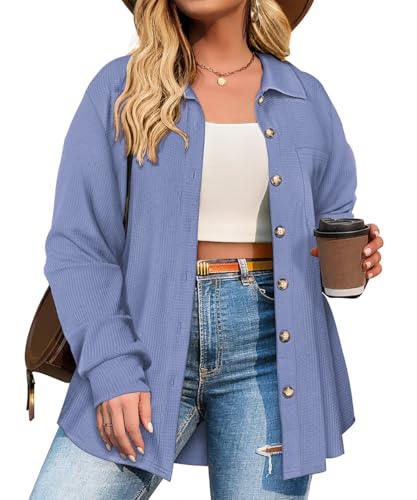 RITERA-Womens-Plus-Size-Blouses-Waffle-Knit-Long-Sleeve-Shirts-Fall-Winter-Collared-Button-Down-Tops-XL-5XL