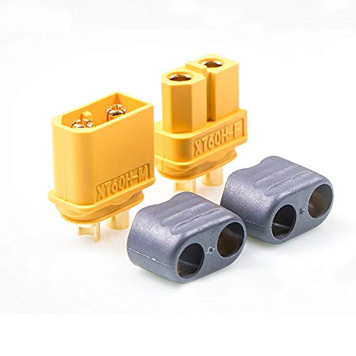 FymuSing 12 Pair XT60H (XT60 Upgrade) Male Female Bullet Connectors Power Plugs with Sheath for Lipo Battery RC Planes Cars