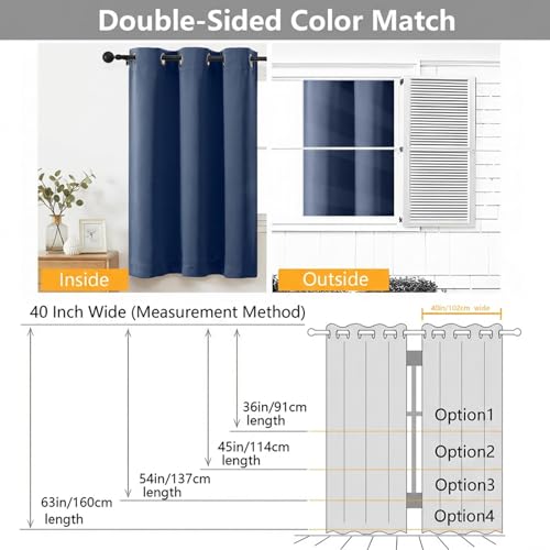 Image of Simplebrand Denim Curtains for Bedroom 54 Inch Length 2 Panels Set, Room Darkening Thermal Insulated Energy Saving Curtains for Nursery, Grommet Solid Soft Window Treatment Drapes, W40 x L54