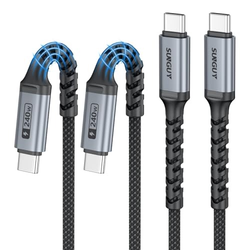 SUNGUY 240W C to C Cable Fast Charging, [2-Pack, 3FT] USBC to USBC Cable by SUNGUY - Used condition - US$8.92