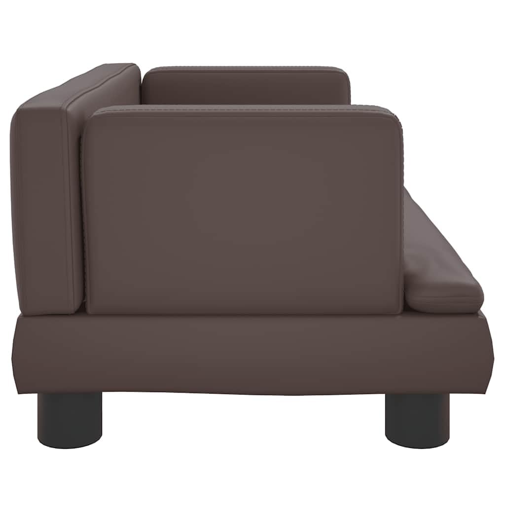 Hundebett Braun Kunstleder 60x40x30 cm mit Schaumstoffpolster, robustem Kiefernholzrahmen, rutschfestem Bezug, waschbar, ideal als Schlafplatz, Sofa, Körbchen für Haustiere, Welpen