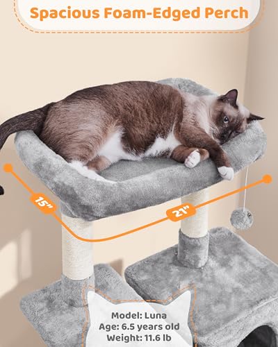 Image of Yaheetech 63in Sturdy Large Cat Tree for Indoor Heavy Cats, Tall Tower