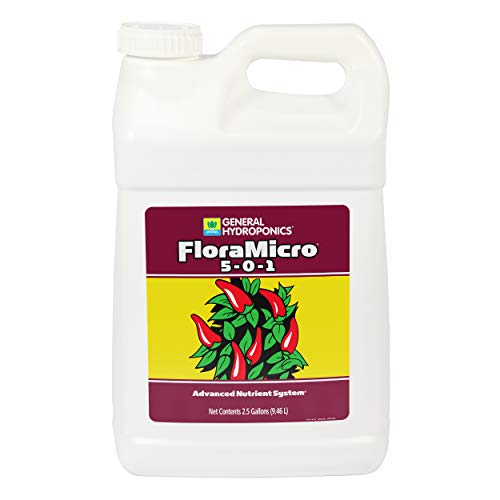 General Hydroponics FloraMicro 5-0-1, Use with FloraBloom & FloraGro for A Tailor-Made Nutrient Mix Ideal for Hydroponics, 2.5 Gallon
