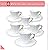 BTaT- Espresso Cups and Saucers, 2.4 oz, Set of 6, Gold Trim and Gift Box, Demitasse Espresso Cups, Porcelain Espresso Cups with Saucer
