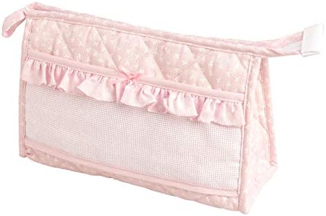 Quilted Toiletry Bag with Zip | Ideal for Cosmetics and Creams | Dimensions 25 x 15 x 6 cm | Made in Italy | Pink image 3