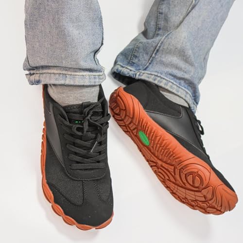 SAGUARO Heren Barefoot Shoes Dames Ademend Blotevoetenschoenen Licht Minimalistische Sneakers Wide Tox Box Barefootschoenen, Leger Groen, 38