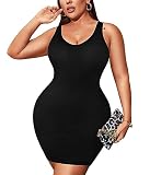 REYEOGO Full Slip Shapewear Dress for Women Adjustable Spaghetti Strap Under Dresses Tummy Control C