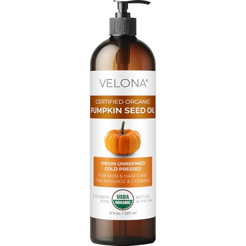 velona Pumpkin Seed Oil USDA Certified Organic - 8 Fl Oz | 100% Pure and Natural Carrier Oil |...
