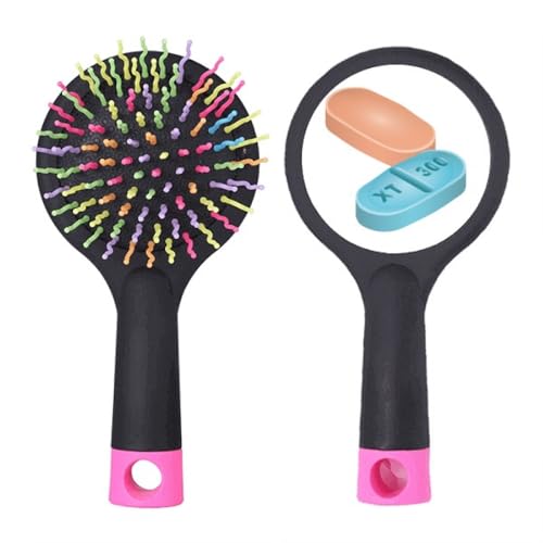 Brosse démêlante anti-nœuds à coussin motif pilule pour cheveux fragiles