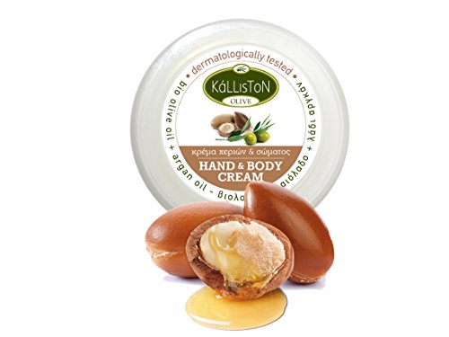 Kalliston Organic Olive Oil Argan Oil Anti Aging Cream Hand & Body Lotion Dermatologically Tested Made In Ancient Crete, Greece 2.54 Oz Each Pack Of 2 #TOP2