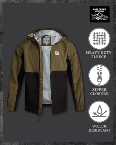 Bass Creek Outfitters Mens Windbreaker with Hood - Zip Up Mens Lightweight Jackets with Reflective Back Tape for Outdoor Work2