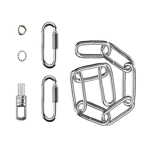 Image of Aspen Creative 21119-71,Steel 1 Feet Heavy Duty Chain & Quick Link Connector for Hanging Up Maximum Weight 120 Pounds-Lighting Fixture /Swag Light /Plant in Chrome.6 Gauge.