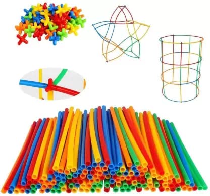 Noxxi Colorful Straw Educational Building Smart City Blocks for Kids, Stem Building, Straw Constructor, Stick Toys Assembly, Toys for Kids (Multicolor) 200 PCS (B0B4P7H3QX) Amazon Price History, Amazon Price Tracker