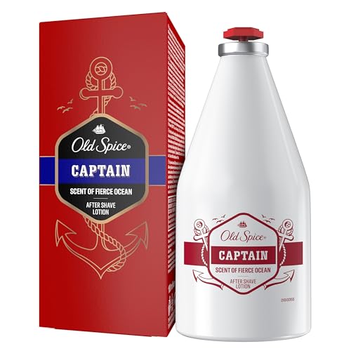 Old Spice Captain After Shave Lotion für Männer, 100ml, Frischekick nach der Rasur, Duft in Parfümqualität, schnelltrocknend, für Gesicht und Hals