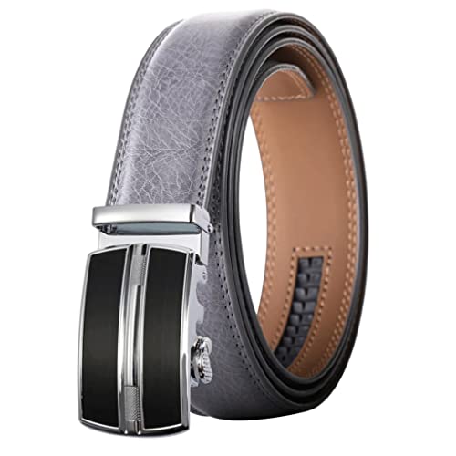 Gray Men Belt Genuine Leather Mens Belts Casual Formal (Color : A, Size : 120CM) (A 130cm)