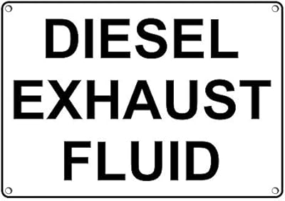 Weatherproof Plastic Diesel Exhaust Fluid Sign with English Text