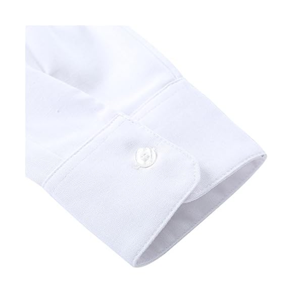 BIENZOE Big Boy's School Uniform Long Sleeve Button Down Oxford Shirt White 16 - Image 8